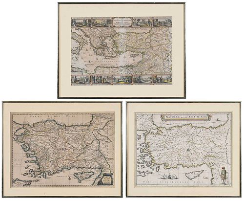 Blaeu, Mortier, Visscher - Three Maps of Asia Minor