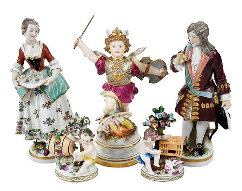 Five British and Continental Porcelain Figures