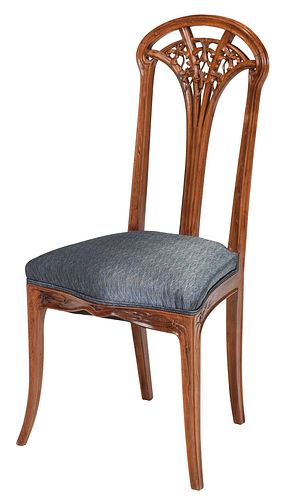 Louis Majorelle "Clematis" Art Nouveau Side Chair