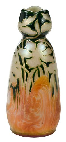 Poschinger Attributed Enameled Art Glass Vase