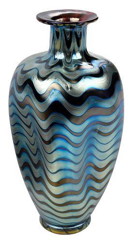 Loetz Attributed Iridescent Art Glass Vase