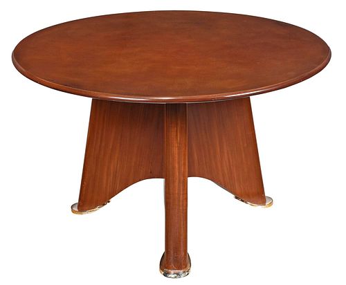 Signed Jules Leleu Art Deco Lacquered Low Table