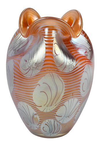 Loetz "Argus" Iridescent Art Glass Vase