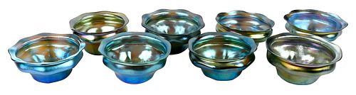 Set of Eight Tiffany Favrile Glass Finger Bowls