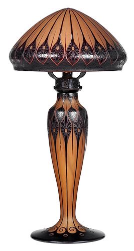 D'Argental Cameo Glass Table Lamp