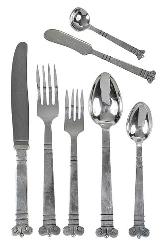 Service for 12 Mexican Sterling Flatware, 84 Pieces