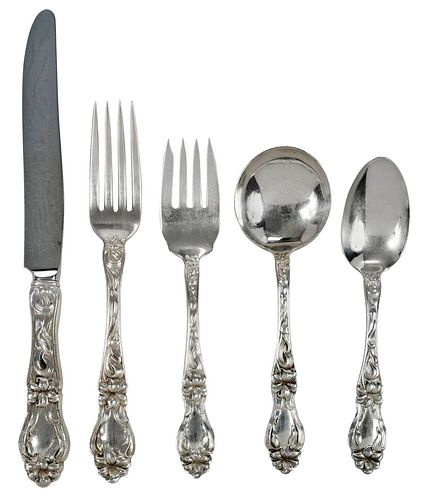 Frank Whiting Lily Sterling Flatware, 72 Pieces
