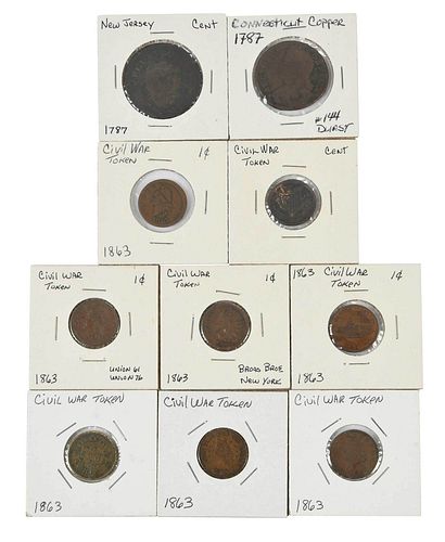 Post Colonial Coins, Civil War Tokens 