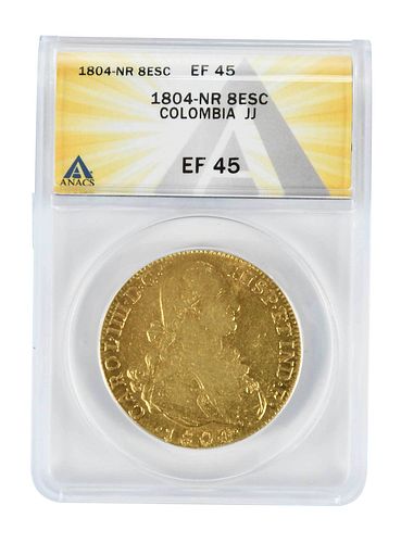 1804 Colombia Gold Eight Escudo