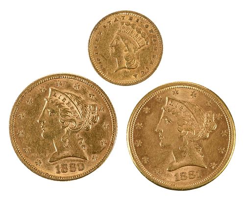 Three U.S. Gold Coins