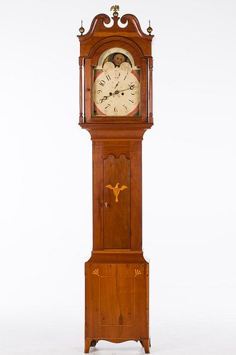 4777416: Federal Inlaid Cherrywood Tall Case Clock, Probably
 Pennsylvania, Circa 1810 KL7CJ