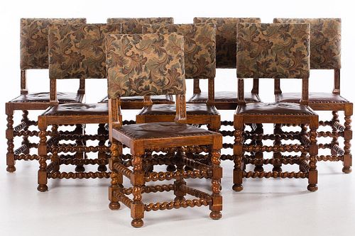 4777458: Set of 8 Oak Jacobean Style Dining Chairs, Late 19th Century KL7CJ