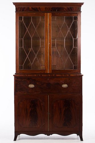 4777470: George III Mahogany Secretary Bookcase, Late 18th Century KL7CJ
