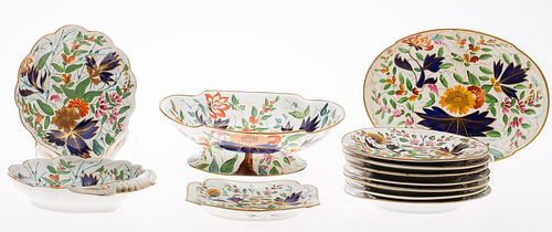 4777542: 13 Coalport "Thumb and Finger" and Similar Pattern
 Partial Dessert Service,19th Century KL7CF
