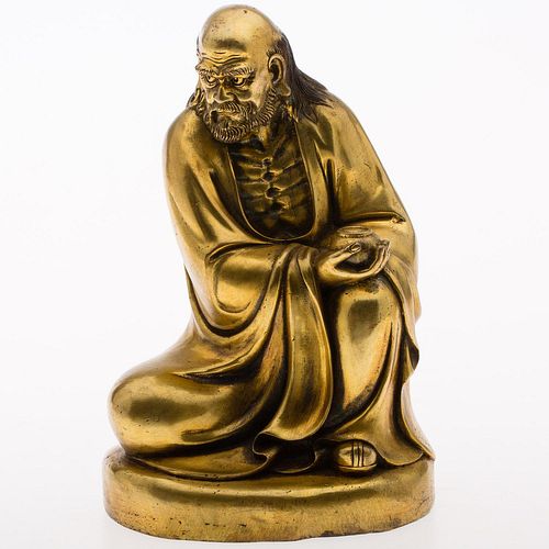 4777594: Chinese Gilt-Metal Figure of a Luohan, 20th Century KL7CC