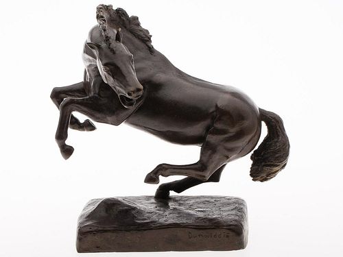 4777600: Charlotte Dunwiddie (American, 1907-1995), Angry
 Horse, Cast Bronze Sculpture KL7CL