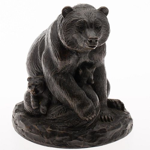4777657: Joseph L. Boulton (American, 1896-1981), Bear with
 Cubs, Cast Bronze Sculpture KL7CL