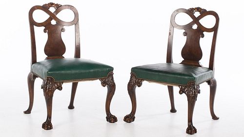 4777677: Pair of George II Style Walnut Side Chairs KL7CJ