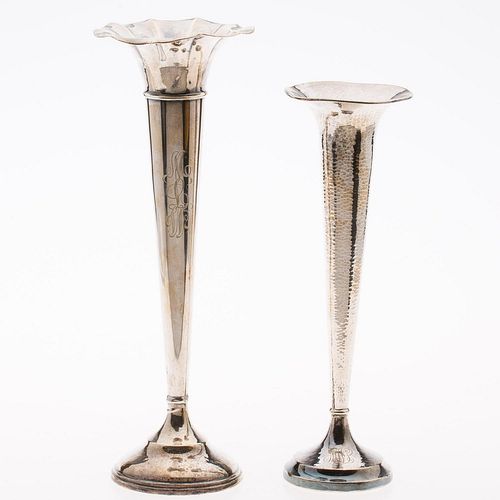 4777678: Two Sterling Silver Trumpet Vases KL7CQ