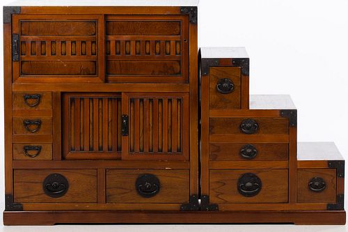 4777679: Two Piece Tansu Chest on Stand, Modern KL7CC