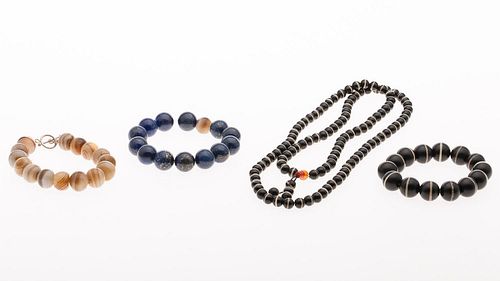 4777730: Three Stone Bracelets and a Stone Necklace KL7CK