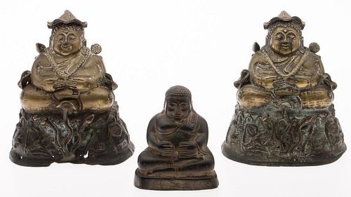 4795579: 3 Cast Bronze Seated Buddhas KL7CC