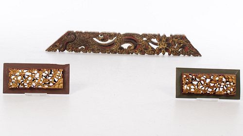 4795582: 3 Asian Painted Carvings KL7CC