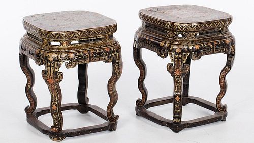 4795669: Pair of Chinese Lacquer Low Tables, 19th Century KL7CC