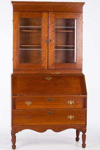 4796435: Federal Cherrywood Secretary Bookcase, c. 1810 KL7CJ