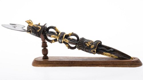 4643754: Tibetan Gilt-Bronze Ceremonial Sword, Probably
 Late 19th/Early 20th Century KL6CC