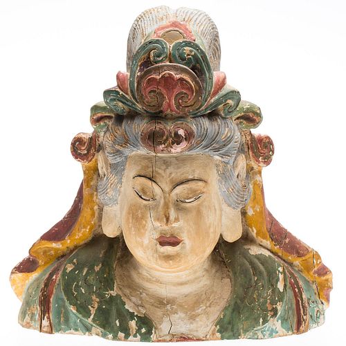 4643777: Polychrome Painted Buddha Head KL6CC