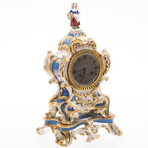 4643795: French Porcelain Mantle Clock, 19th Century KL6CG