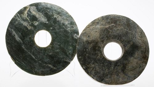 4643799: 2 Chinese Hardstone Discs KL6CC