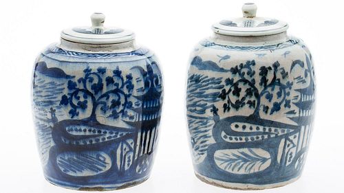 4660543: Two Chinese Blue and White Ginger Jars KL6CC