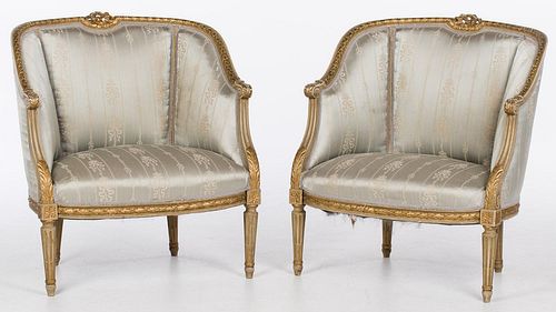 4660549: Pair of Louis XVI Style Tub Chairs, 20th Century KL6CJ