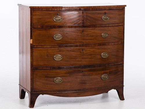 4642599: George III Style Mahogany Bowfront Chest of Drawers, 19th Century TF1SJ