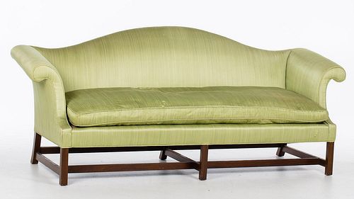 4642636: George III Style Mahogany Camelback Sofa, 20th Century TF1SJ