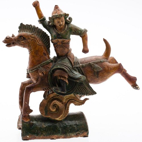 4642681: Chinese Ceramic Roof tile of Figure on Horseback TF1SC