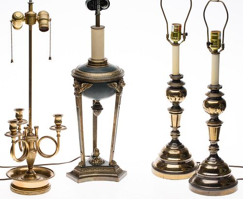 4642733: Four Brass and Gilt Metal Lamps, 20th Century TF1SJ