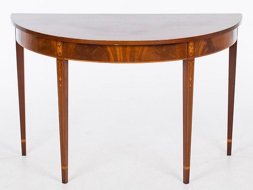 4642740: Federal Style Inlaid Mahogany Demilune Table, 20th Century TF1SJ