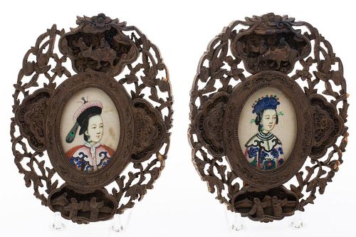 4642755: Pair of Framed Chinese Portrait Miniatures TF1SC