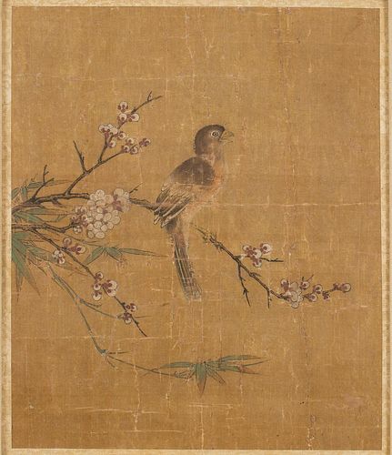 4642760: Chinese Painting of Bird on Flowering Branch, 19th Century TF1SC