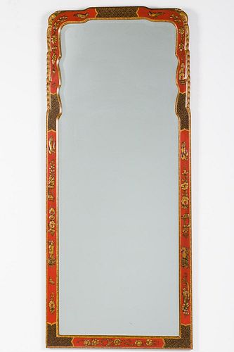 4642763: Queen Anne Style Red Japanned Pier Mirror, 20th Century TF1SJ