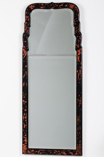 4642806: Queen Anne Style Black and Red Painted Pier Mirror, 20th Century TF1SJ