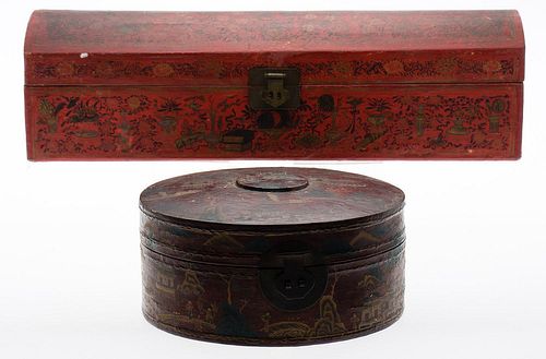 4642815: Two Asian Style Painted Boxes TF1SC
