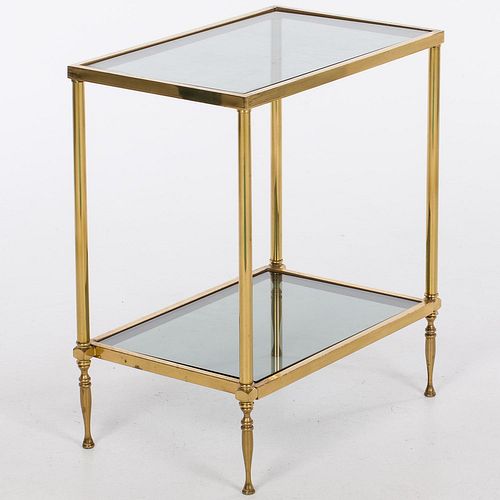 4642851: Brass and Glass Two Tier Side Table, 20th Century TF1SJ