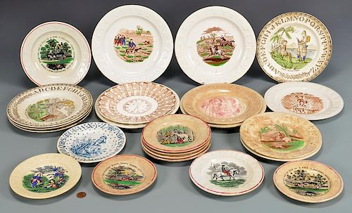 Group of 23 English ABC Pottery Plates