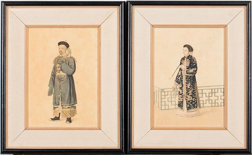 4642857: Two Framed Prints of Chinese Figures TF1SC