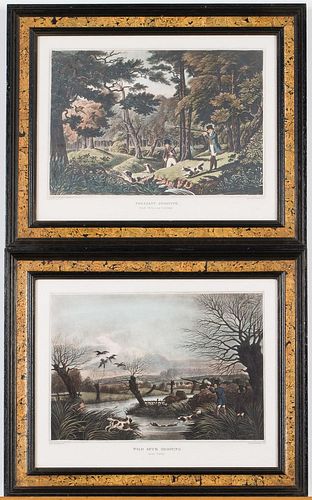 4642859: After Robert Havell (England/New York, 1793 - 1878),
 Pair of Hunt Scenes TF1SO