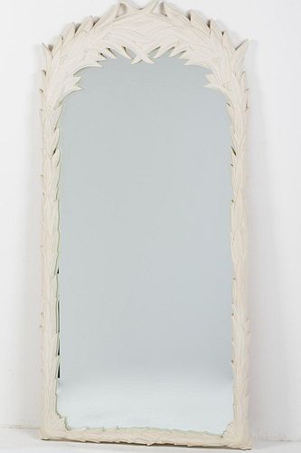 4660486: White Painted Floral Carved Mirror, 20th Century TF1SJ